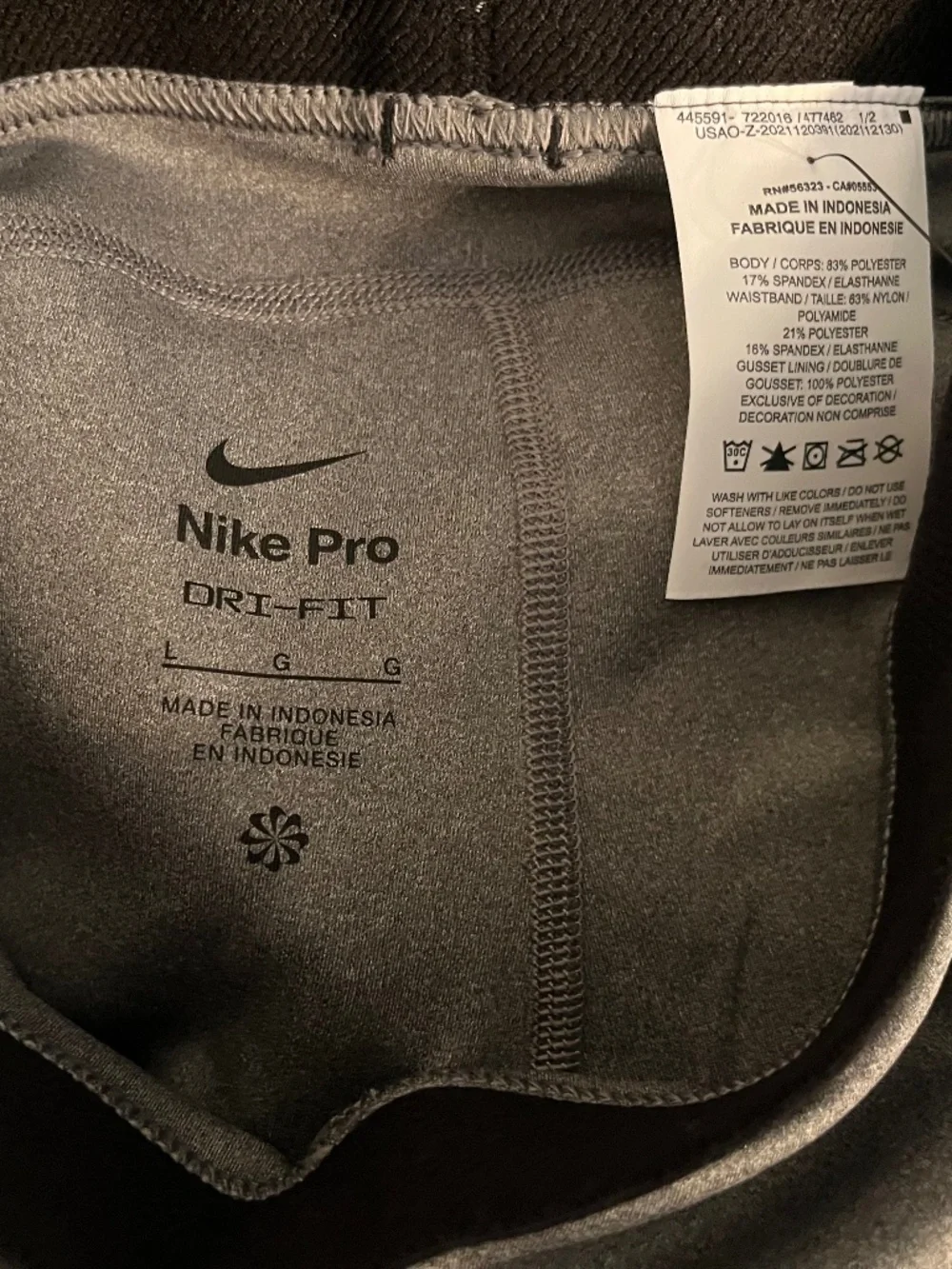 Nike Pro Big Girls’ Gray Dri-Fit Athletic Training Shorts Sz-L